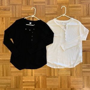 Waffle knit Henley